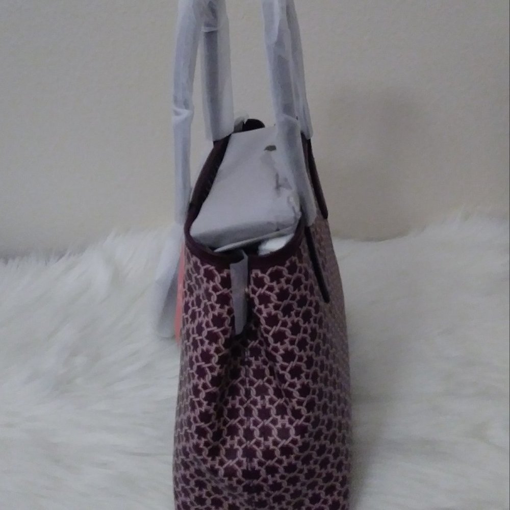 Kate Spade Link Zip Tote Pink Burgundy Saffiano PV - Picture 8 of 16